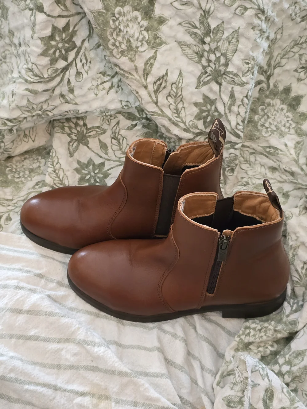 Women’s Tan 7.5 Xena Ankle Boots - Smooth Pull-On Booties